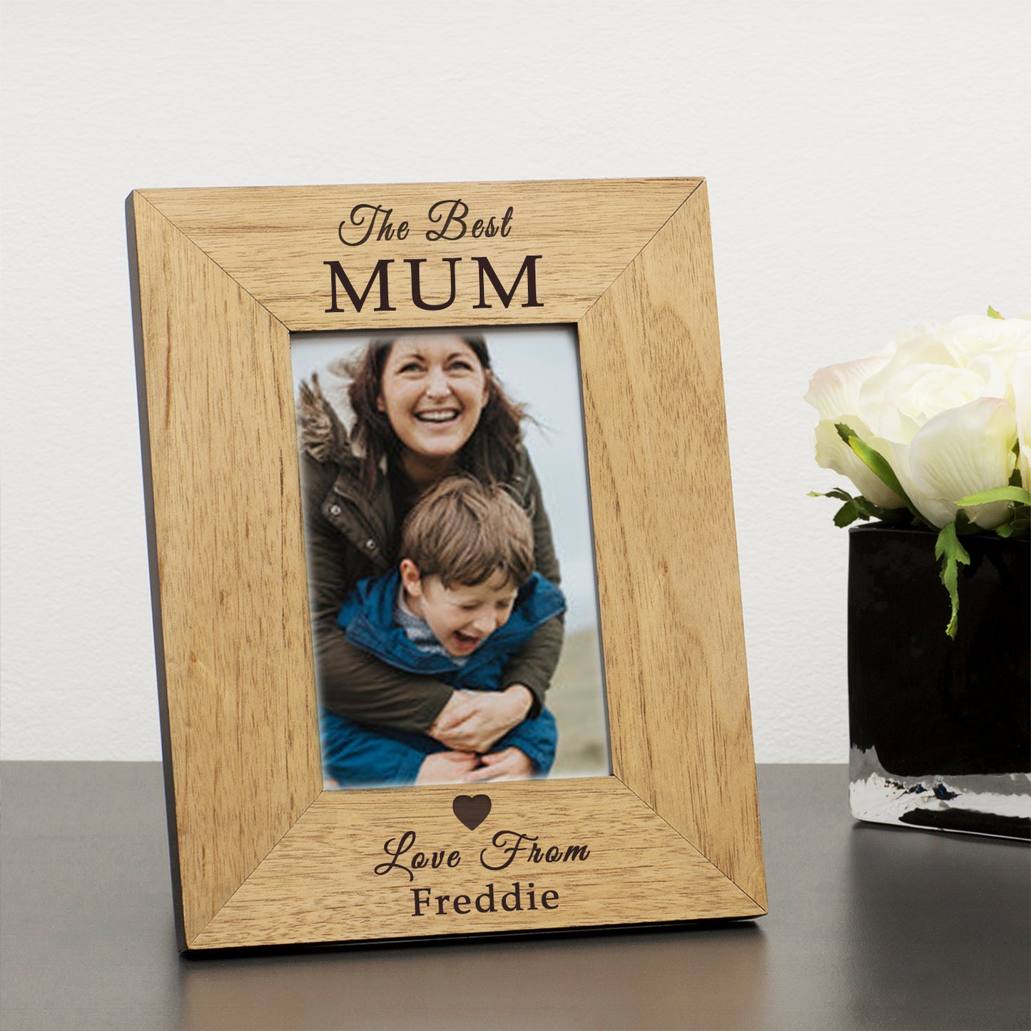 Personalised “The Best…” Oak Wood Photo Frame – 6x4” Engraved Gift (Portrait or Landscape)