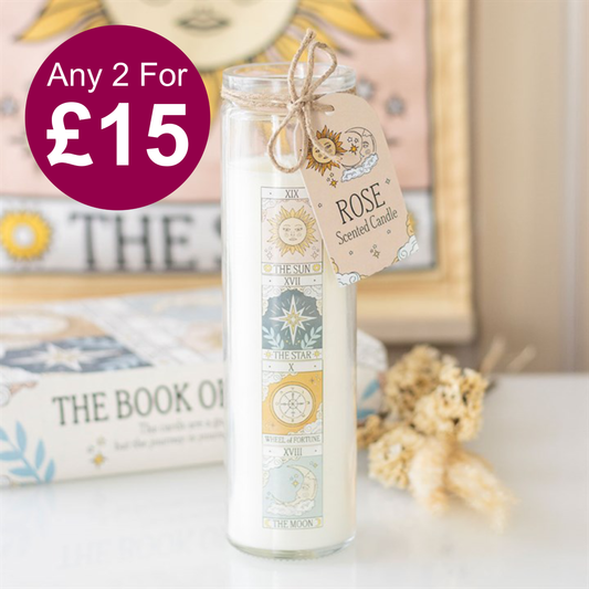 Vintage Tarot Rose Tube Candle
