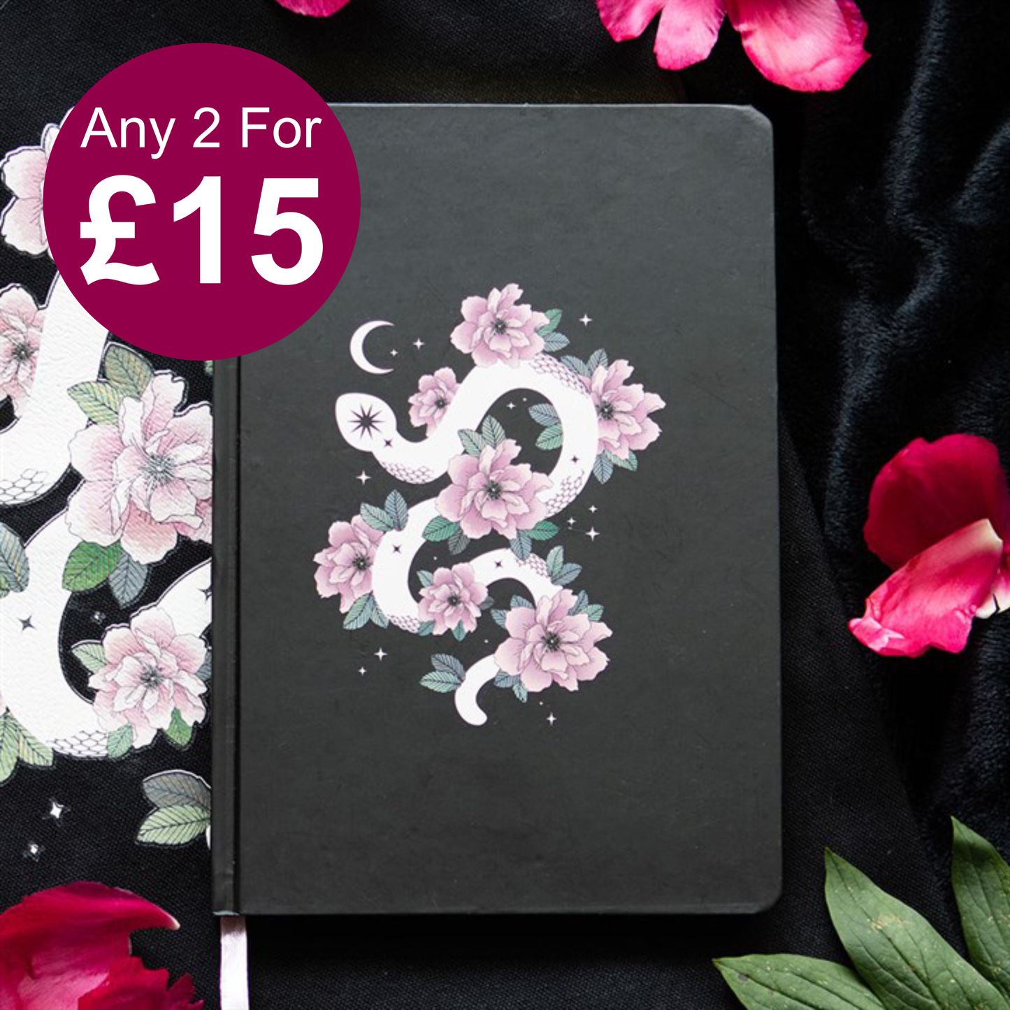 Floral Snake A5 Notebook