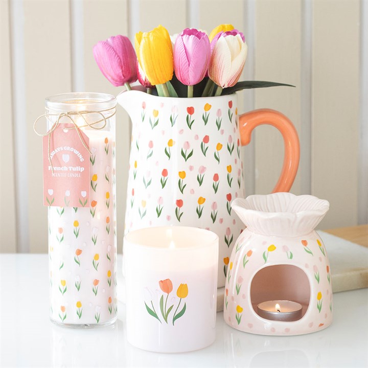 Tulip Print Oil Burner & Wax Warmer