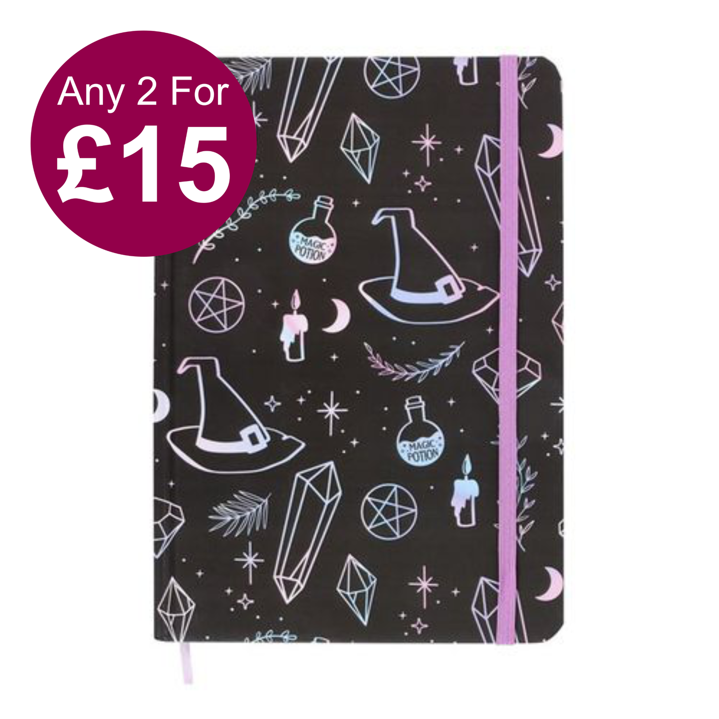 Crystal Witch Print A5 Notebook