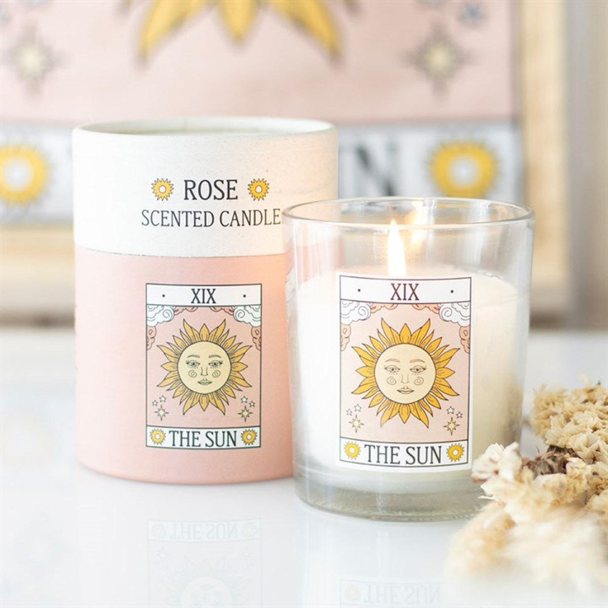 The Sun Tarot Rose Scented Candle