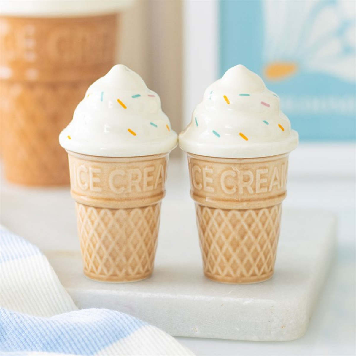 Ice Cream Cone Salt & Pepper Shakers