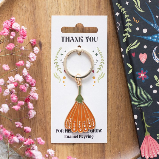 Thank You for Helping Me Grow Flower Enamel Keyring