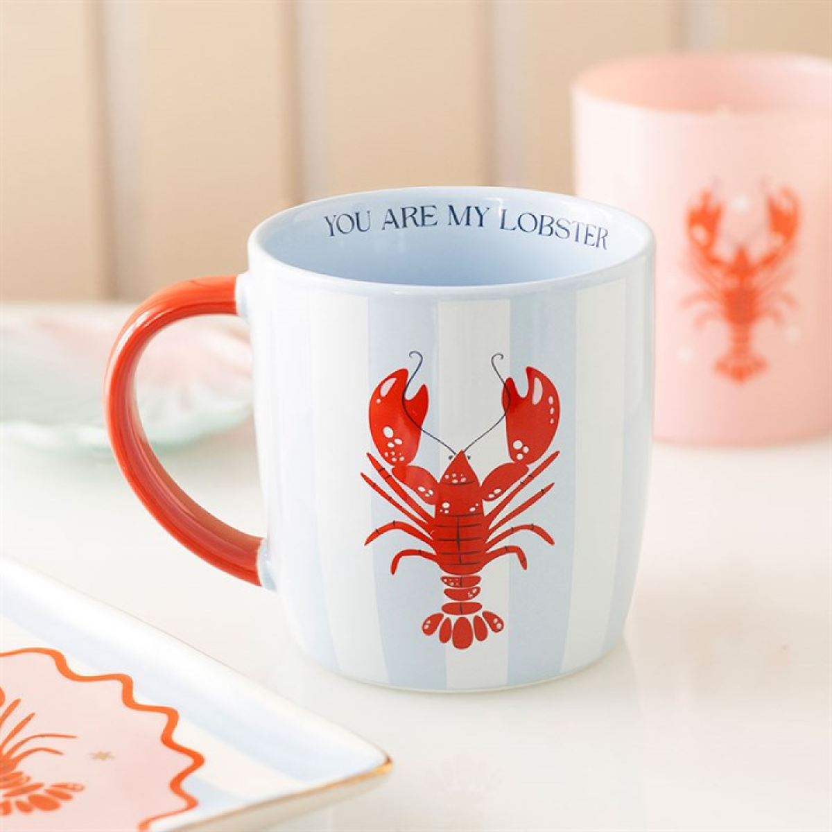 You Are My Lobster Nautical Striped Mug