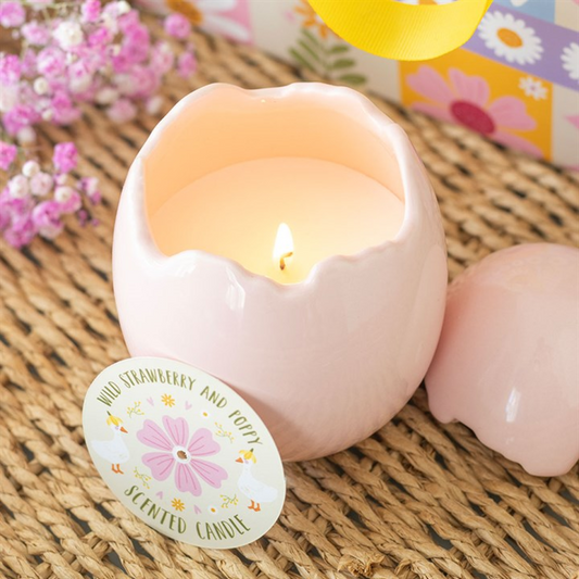 Wild Strawberry & Poppy Egg Shaped Scented Candle