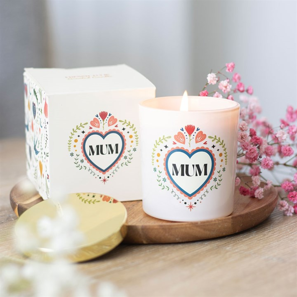 Mum Folk Heart French Tulip Scented Candle