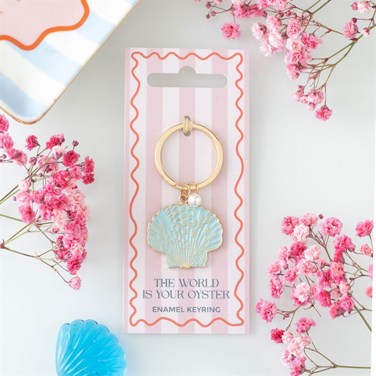 The World Is Your Oyster Enamel Keyring