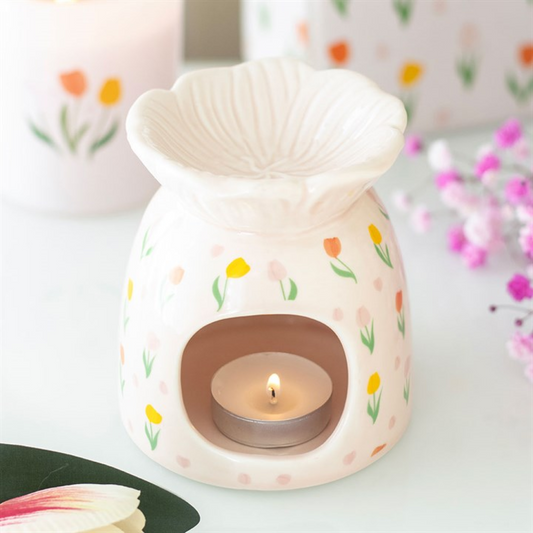 Tulip Print Oil Burner & Wax Warmer