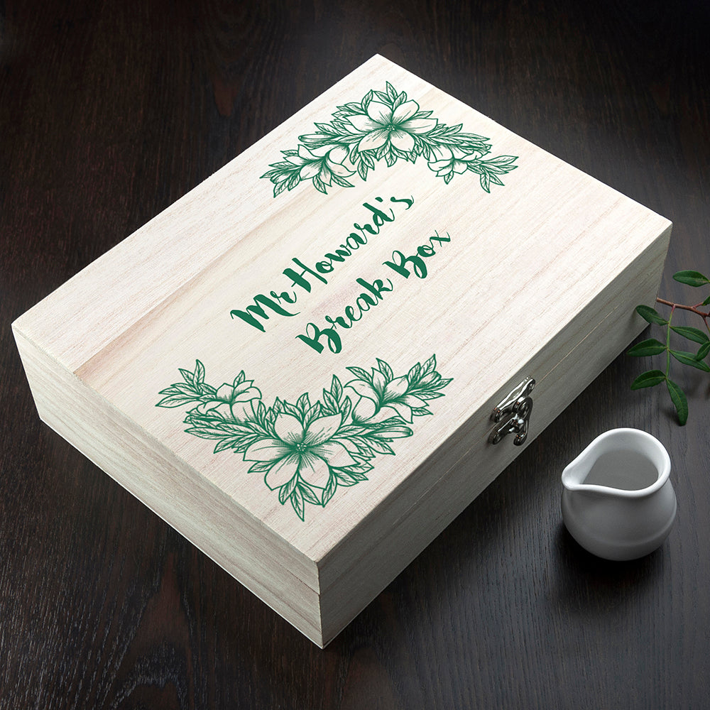 Personalised Teacher's Tea Break Box Floral Design