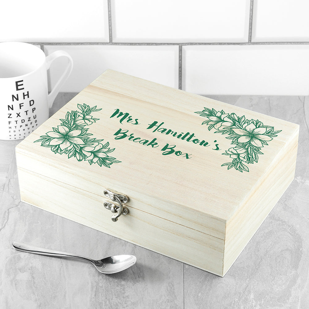Personalised Teacher's Tea Break Box Floral Design