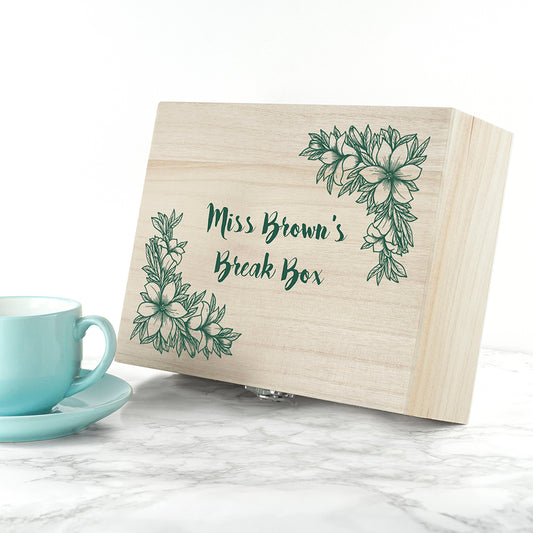 Personalised Teacher's Tea Break Box Floral Design