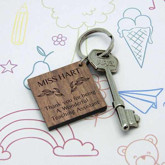 Personalised Thank You Keyring For Teaching Assistants