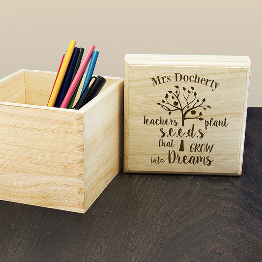 Personalised Teachers Plant Seeds... Cube Box