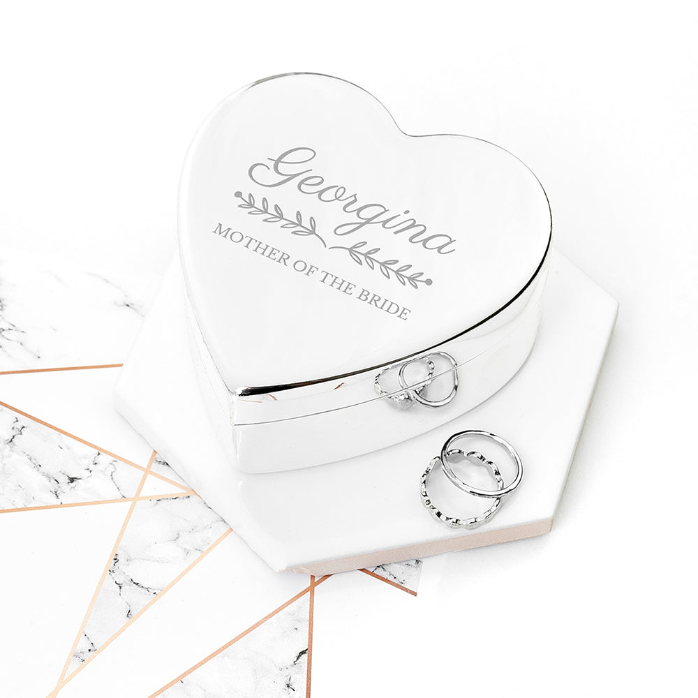 Personalised Bridal Party Heart Jewellery Box