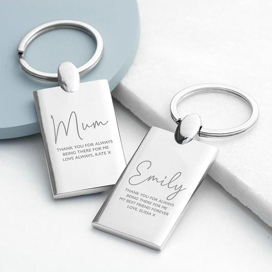 Personalised Special Person Rectangle Keyring
