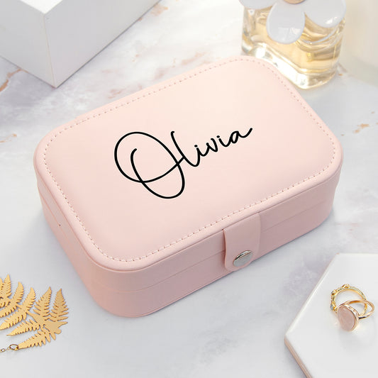 Personalised Blush Pink Jewellery Case