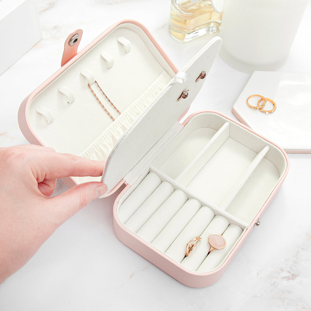 Personalised Blush Pink Jewellery Case