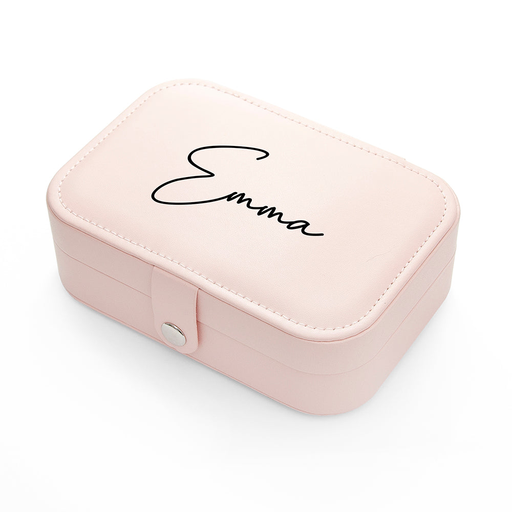 Personalised Blush Pink Jewellery Case