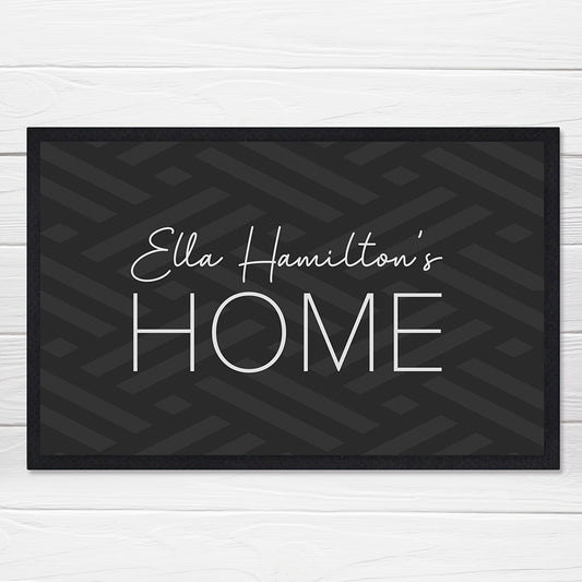Personalised Grey Pattern Doormat