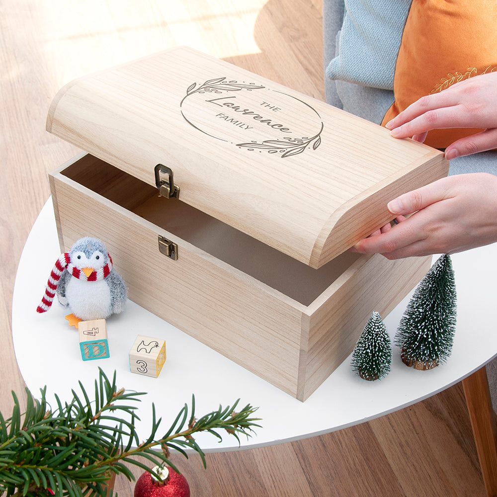 Personalised Family Christmas Keepsake Chest