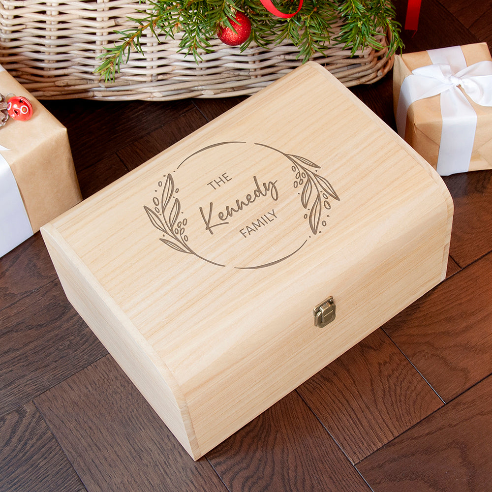 Personalised Family Christmas Keepsake Chest