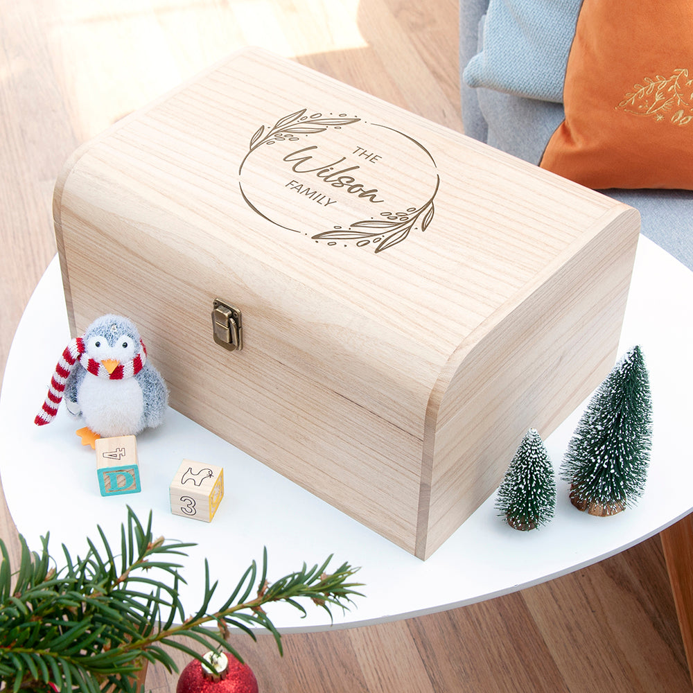 Personalised Family Christmas Keepsake Chest