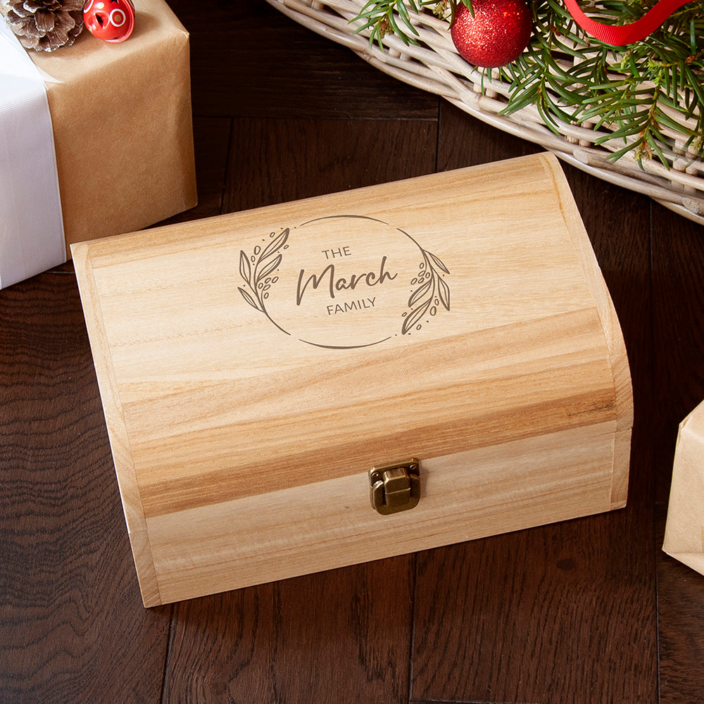 Personalised Family Christmas Keepsake Chest