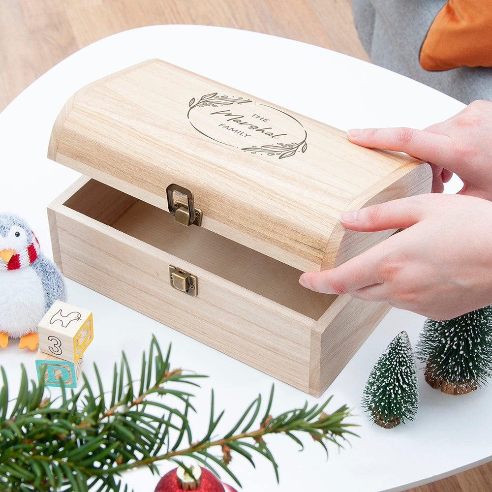 Personalised Family Christmas Keepsake Chest