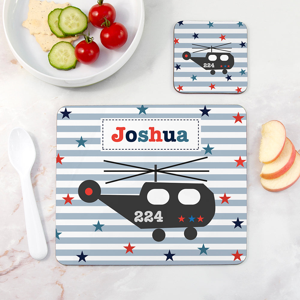 Personalised Placemat Set - Blue Tones