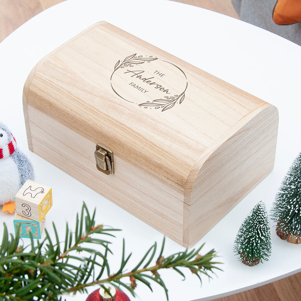 Personalised Family Christmas Keepsake Chest