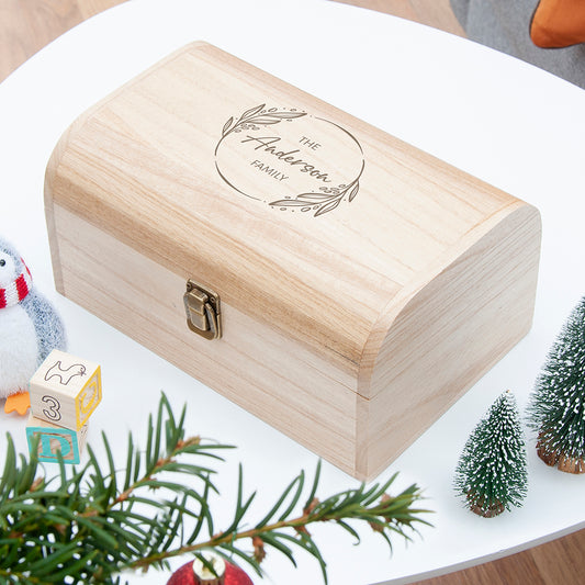 Personalised Family Christmas Keepsake Chest
