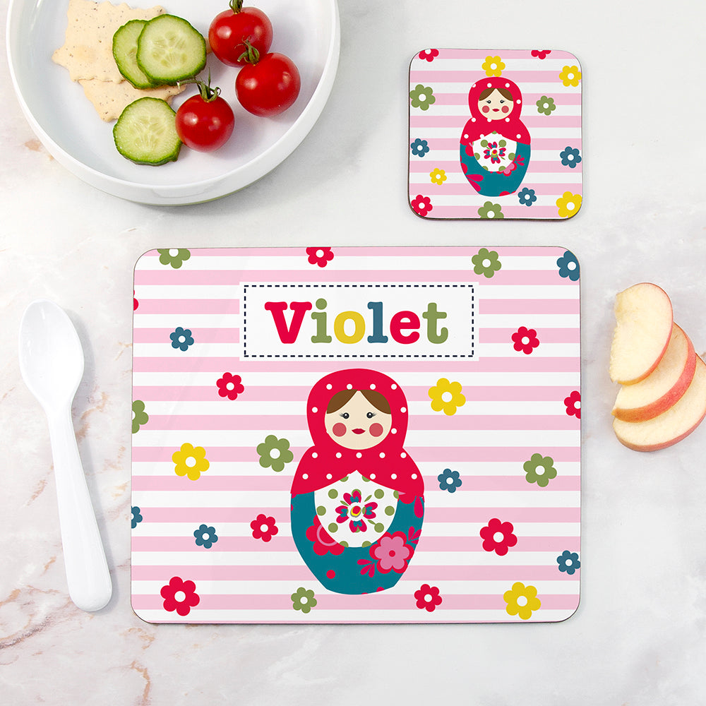 Personalised Placemat Set - Pink Tones