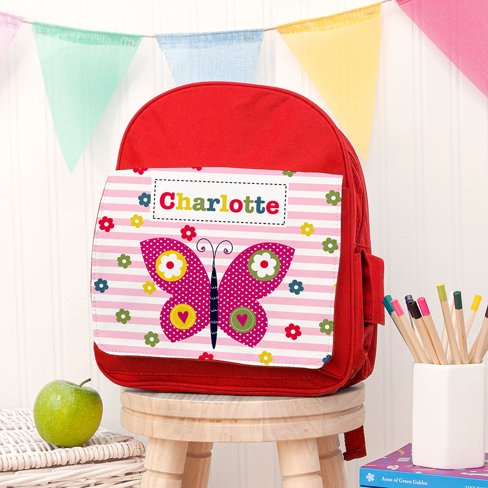 Personalised Kid's Red Mini Rucksack