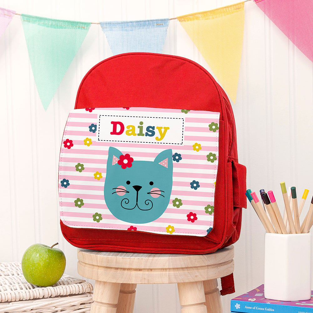 Personalised Kid's Red Mini Rucksack