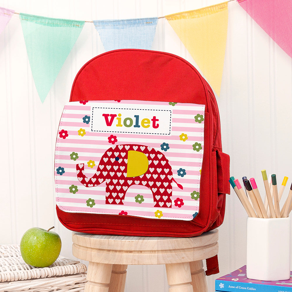 Personalised Kid's Red Mini Rucksack