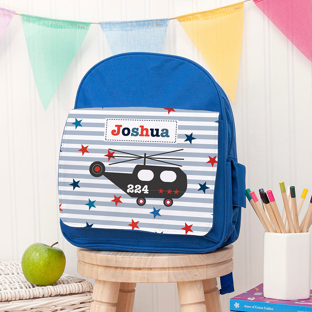 Personalised Kid's Blue Mini Rucksack