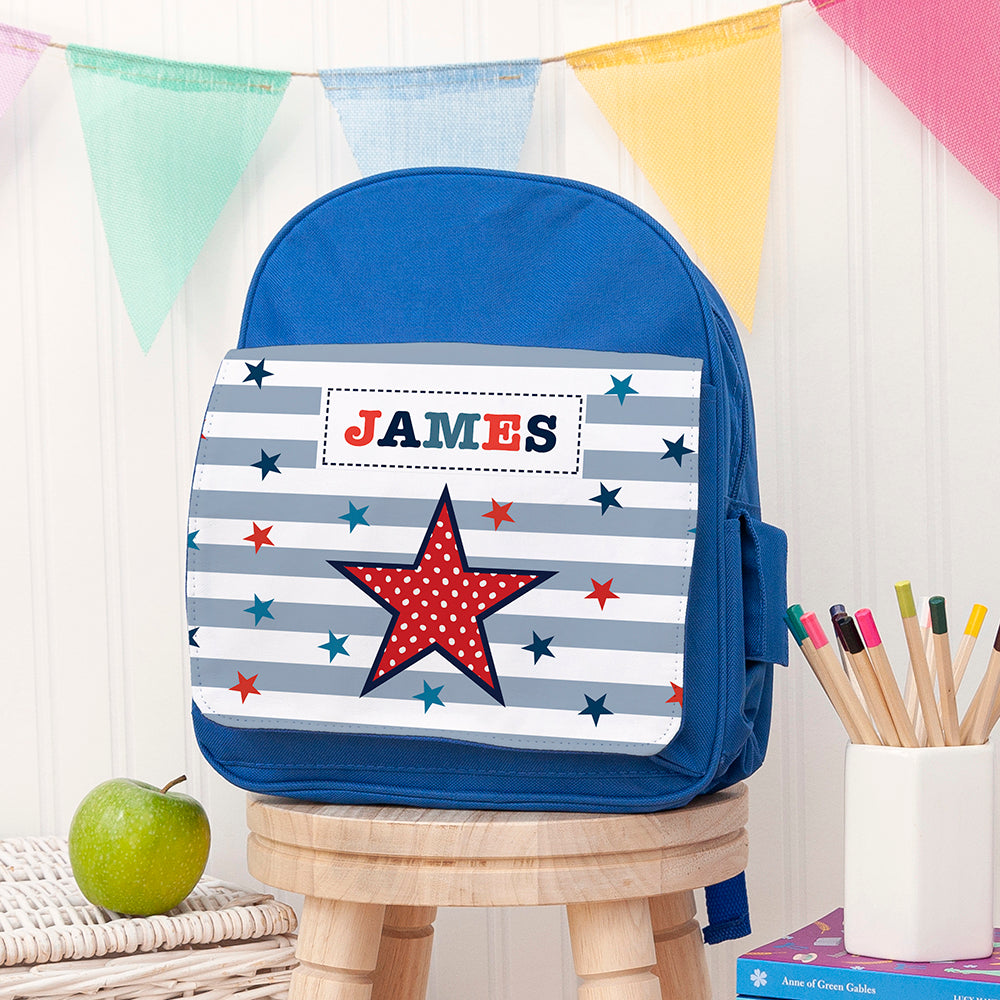 Personalised Kid's Blue Mini Rucksack