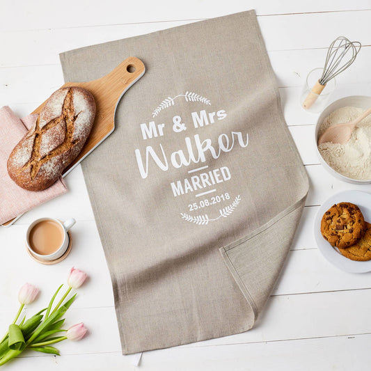 Personalised Wedding Tea Towel