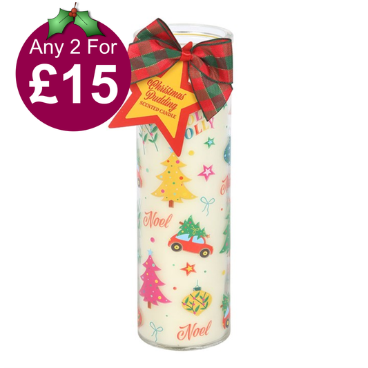 Nostalgic Christmas Print Christmas Pudding Scented Tube Candle