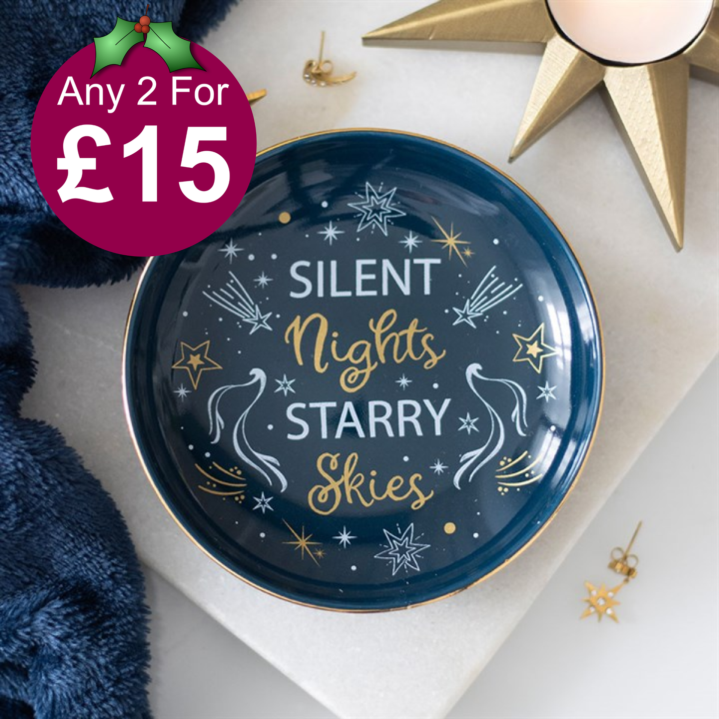 Silent Nights Starry Skies Trinket Dish