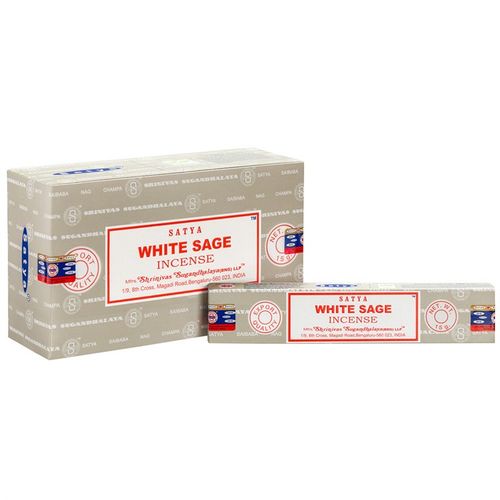 12 Packets of White Sage Incense Sticks by Satya